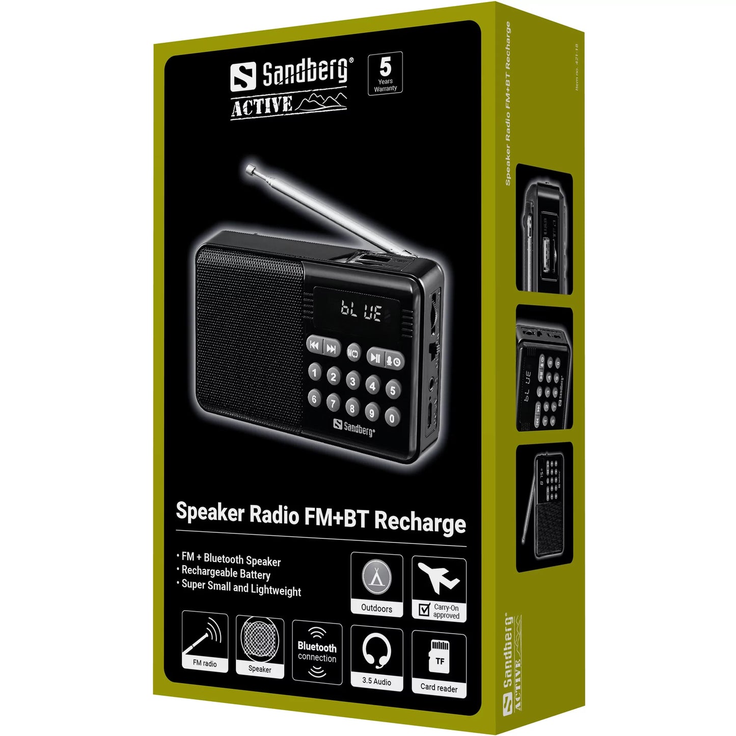 Sandberg Speaker Radio FM+BT Recharge