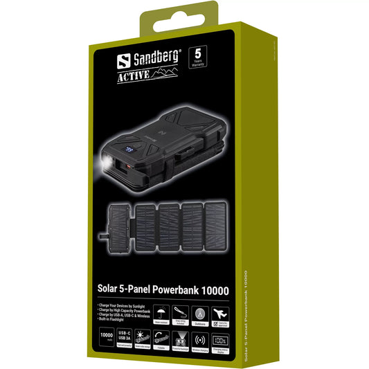 Solar 5-Panel Powerbank 10000