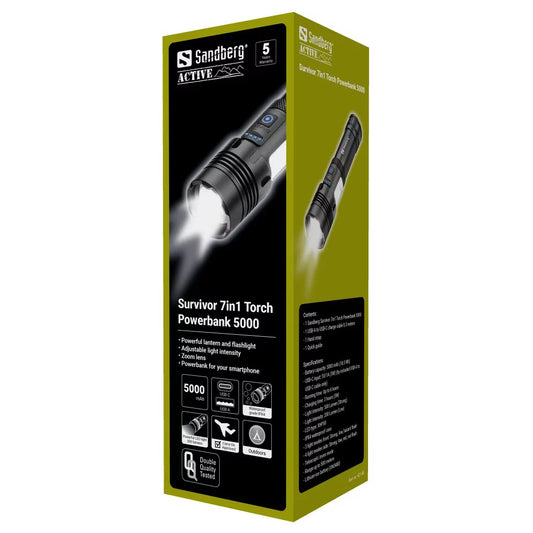 Taschenlampe (Sandberg Survivor 7in1 Torch Powerbank 5000)